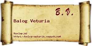 Balog Veturia névjegykártya